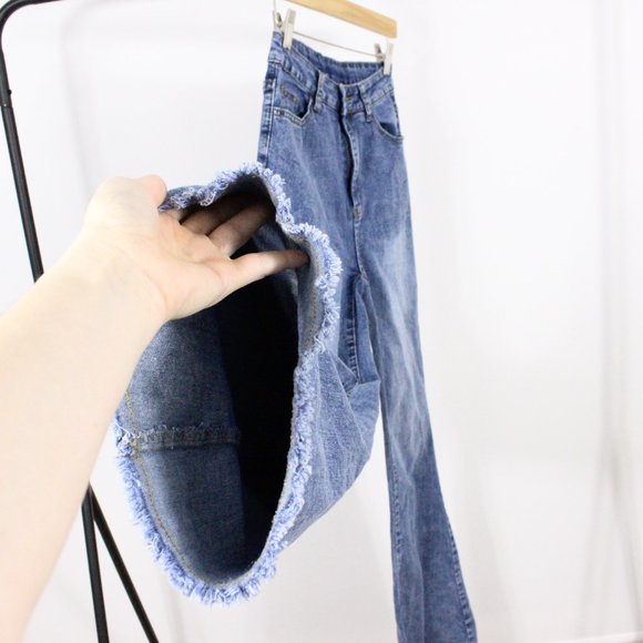 Flare High Rise Jeans with raw hem - size 26 - Tall girl friendly - Picture 5 of 7